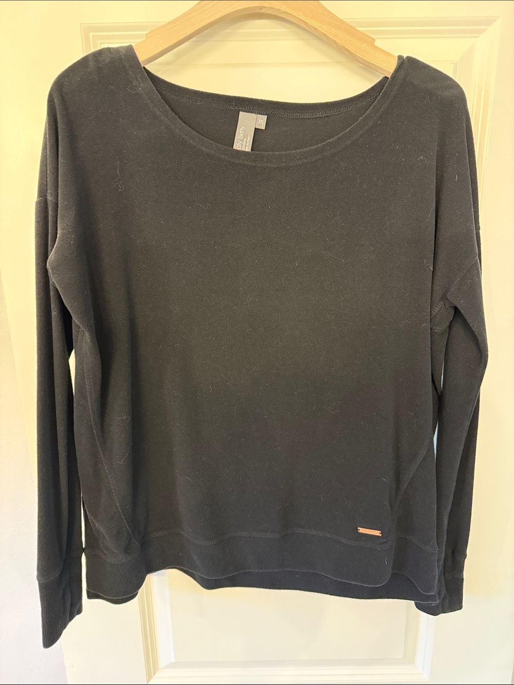Sweaty Betty Black Scoop-Neck Lightweight Sweatshirt
